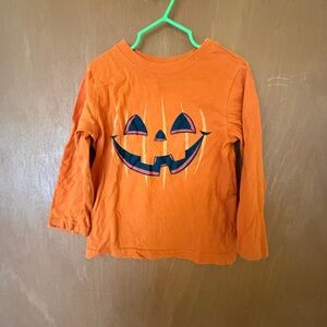Orange Pumpkin Face Long Sleeve Shirt